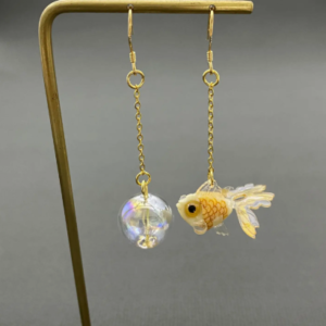Yellow Goldfish/bubble Earrings